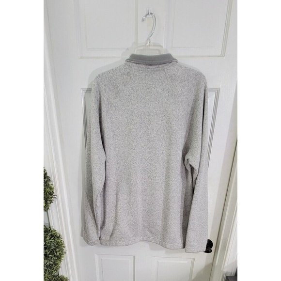 EDDIE BAUER Men’s Large Gray Fleece-Lined Sweater Pullover 1/2‎ Zip Long Sleeve - Picture 9 of 15